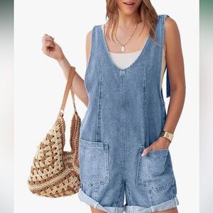 Denim Sleeveless Romper/Overall